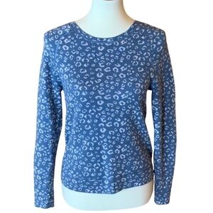 Ann Taylor LOFT blue leopard print / animal print sweater Size Small